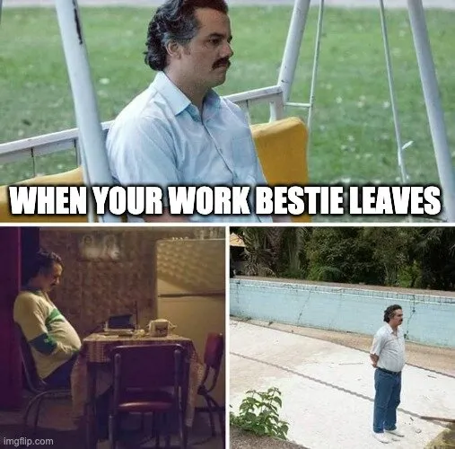 work bestie meme